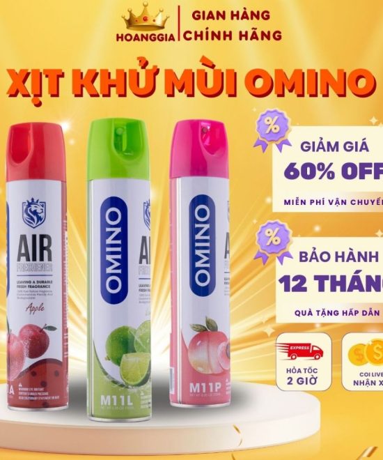 Xịt Thơm Khử Mùi Nội Thất Ô Tô OMINO M11 330ml- Đủ 3 Mùi Hương Táo, Chanh, Đào - Chính Hãng Omino Vietnam