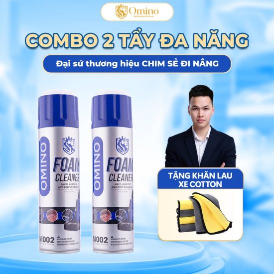 Combo Bình Xịt Bọt Đa Năng M002 OMINO Vệ Sinh Nội Thất 650ml - Ghế Da Ô Tô và Nội thất gia đình- Chính Hãng Omino Vietnam