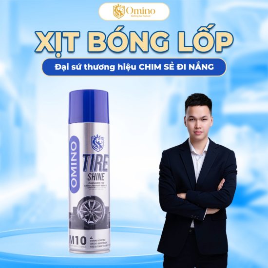 Xịt Dưỡng Bóng Vỏ Lốp Ô Tô OMINO M10 500ml, Phục Hồi Lốp Xe, Nhựa Đen