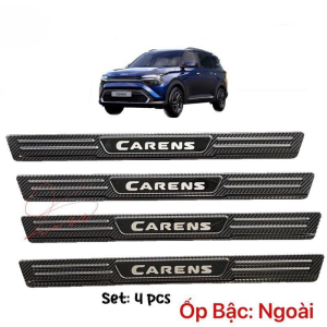 Ốp Bậc Cửa, Nẹp Bước Chân Trong Ngoài Kia Carens 2023 Vân Carbon