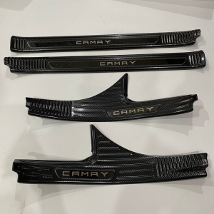 Ốp Bậc Cửa, Nẹp Bước Chân Trong Ngoài Toyota Camry 2019 Vân Carbon 