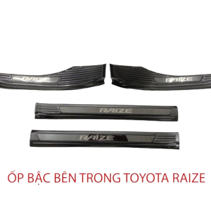 Ốp Bậc Cửa, Nẹp Bước Chân Trong Ngoài Toyota Raize 2021 Vân Carbon