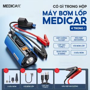 Máy Bơm Lốp Kích Bình Ô Tô 4 Trong 1 Medicar