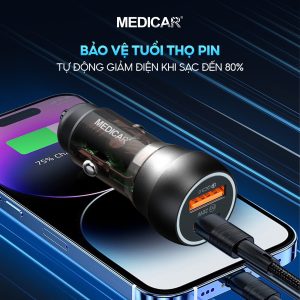 Tẩu Sạc Nhanh Ô Tô 38W Medicar