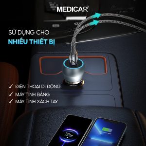 Tẩu Sạc Nhanh Ô Tô 38W Medicar