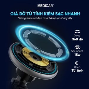 Giá Đỡ Sạc Nhanh Không Dây Cho Điện Thoại Gắn Ô Tô Medicar V3