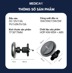 Giá Đỡ Sạc Nhanh Không Dây Cho Điện Thoại Gắn Ô Tô V3